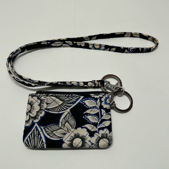 Vera Bradley Snow Lotus ID Zip Pouch and Lanyard - Picture 1 of 8